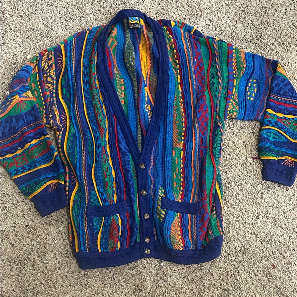 Vintage Emaroo Australia Colorful Knit Cardigan Sweater